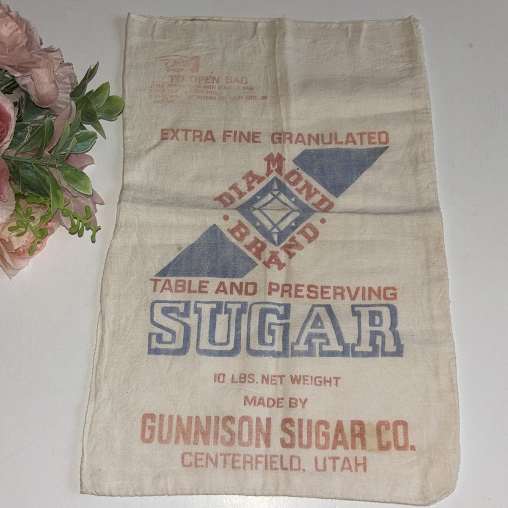 Sugar Bag Gunnison Sugar Co Centerfield Utah Table and Preserving Sugar Vintage